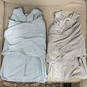 2 Halo Sleep Sack Swaddles Blue and Gray Baby Swaddle Set